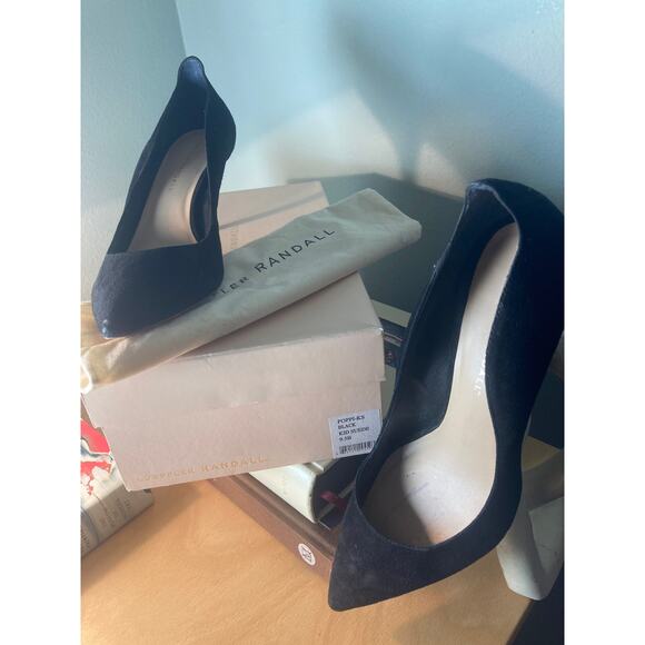 Loeffler Randall Pointed Tow Low Heel Black Suede Poppi Pump Sz 39.5 9.5 Box - Picture 6 of 6